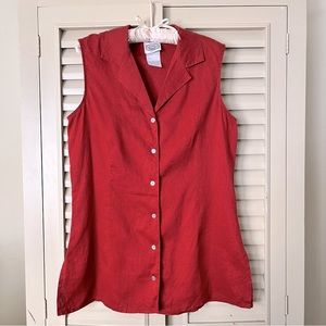 100% linen vintage Laura Ashley button up